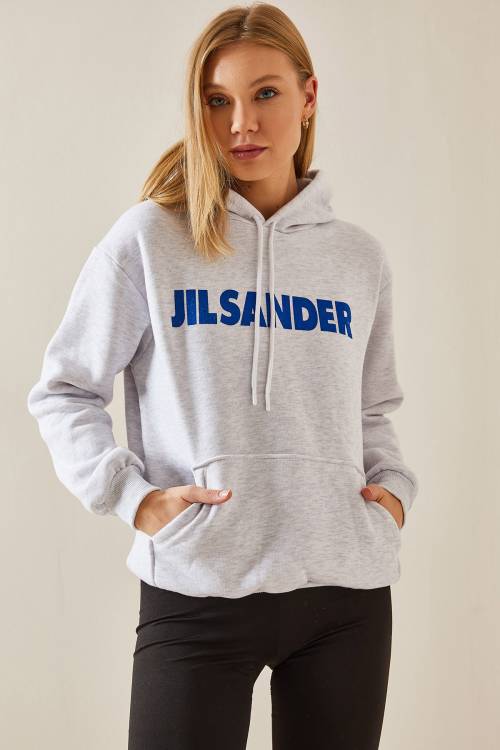 Gri Şardonlu Kapüşonlü Sweatshirt 4KXK8-47650-03 - 2
