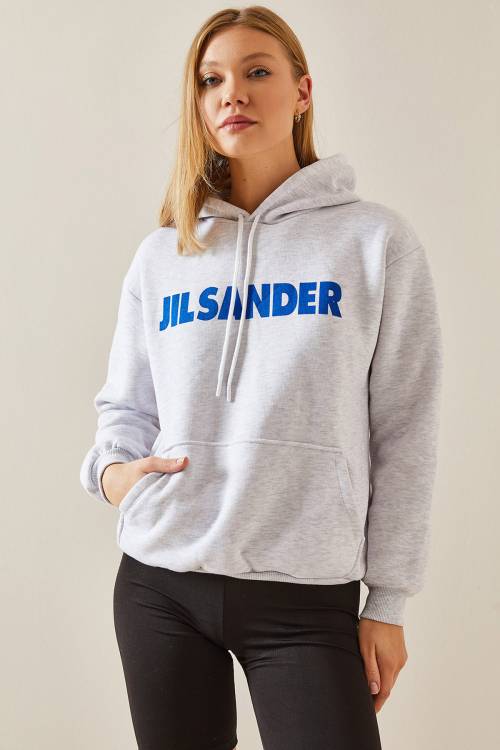 Gri Şardonlu Kapüşonlü Sweatshirt 4KXK8-47650-03 - 5