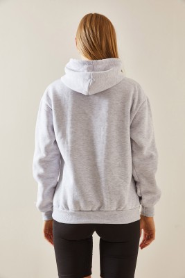 Gri Şardonlu Kapüşonlü Sweatshirt 4KXK8-47650-03 - 7