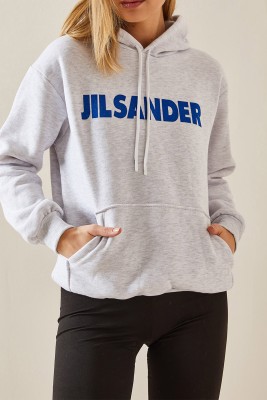 Gri Şardonlu Kapüşonlü Sweatshirt 4KXK8-47650-03 