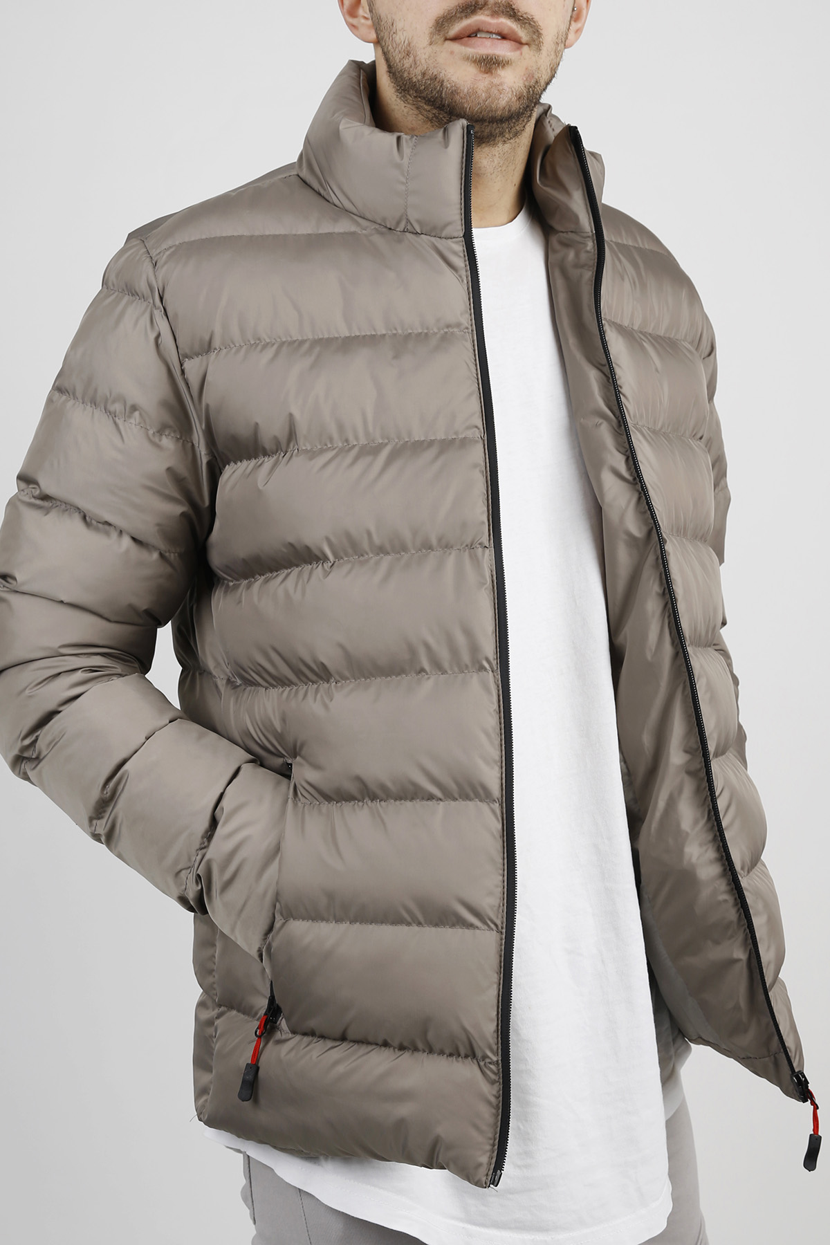 Gri Şişme Mont 1KXE4-44345-03 