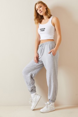 Gri Yüksek Bel Jogger Eşofman Altı 3YXK8-47560-03 - 6