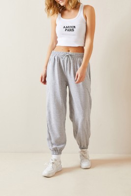 Gri Yüksek Bel Jogger Eşofman Altı 3YXK8-47560-03 