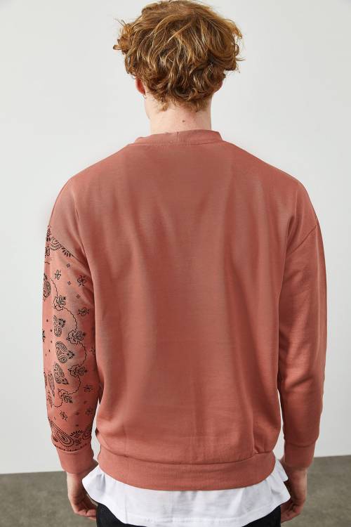 Gül Kurusu Etnik Desenli Sweatshirt 2KXE8-45350-65 - 5
