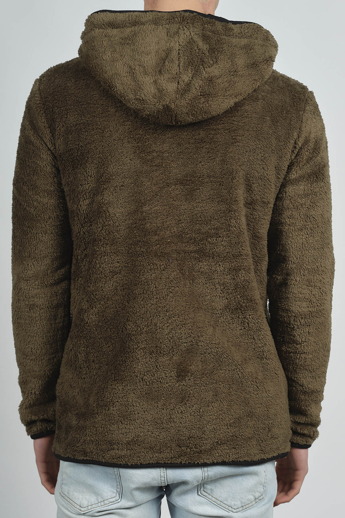 Haki Fermuarlı Kapüşonlu Peluş Sweat 1KXE8-44271-09 - 3