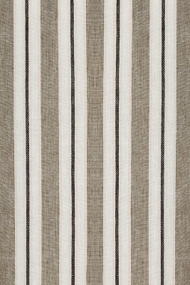 Haki Geniş Yaka Çizgili Oversize Keten Tişört 2YXE2-45966-09 - 2