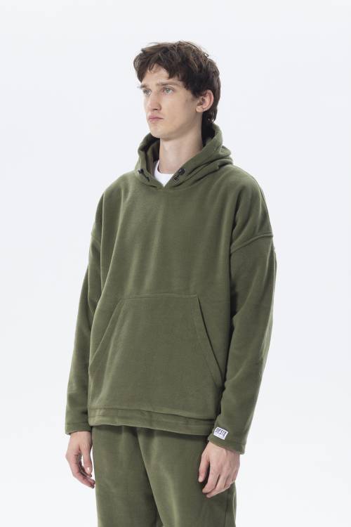 Haki Oversize Kapüşonlu Polar Sweatshirt 2KXE8-45511-09 - 2