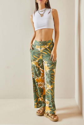 Hardal Desenli Fitilli Bol Paça Pantolon 5YXK5-48614-37 