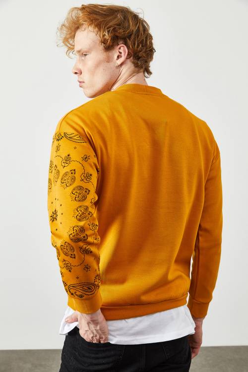 Hardal Etnik Desenli Sweatshirt 2KXE8-45350-37 - 7