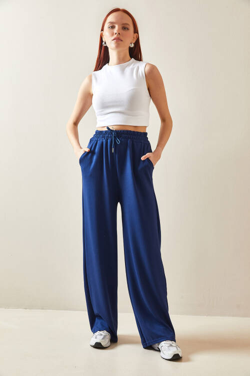 İndigo Beli Lastikli Bol Paça Eşofman Altı 5YXK8-48182-27 - 2