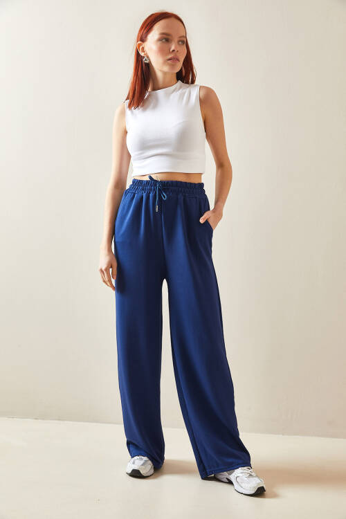 İndigo Beli Lastikli Bol Paça Eşofman Altı 5YXK8-48182-27 - 3