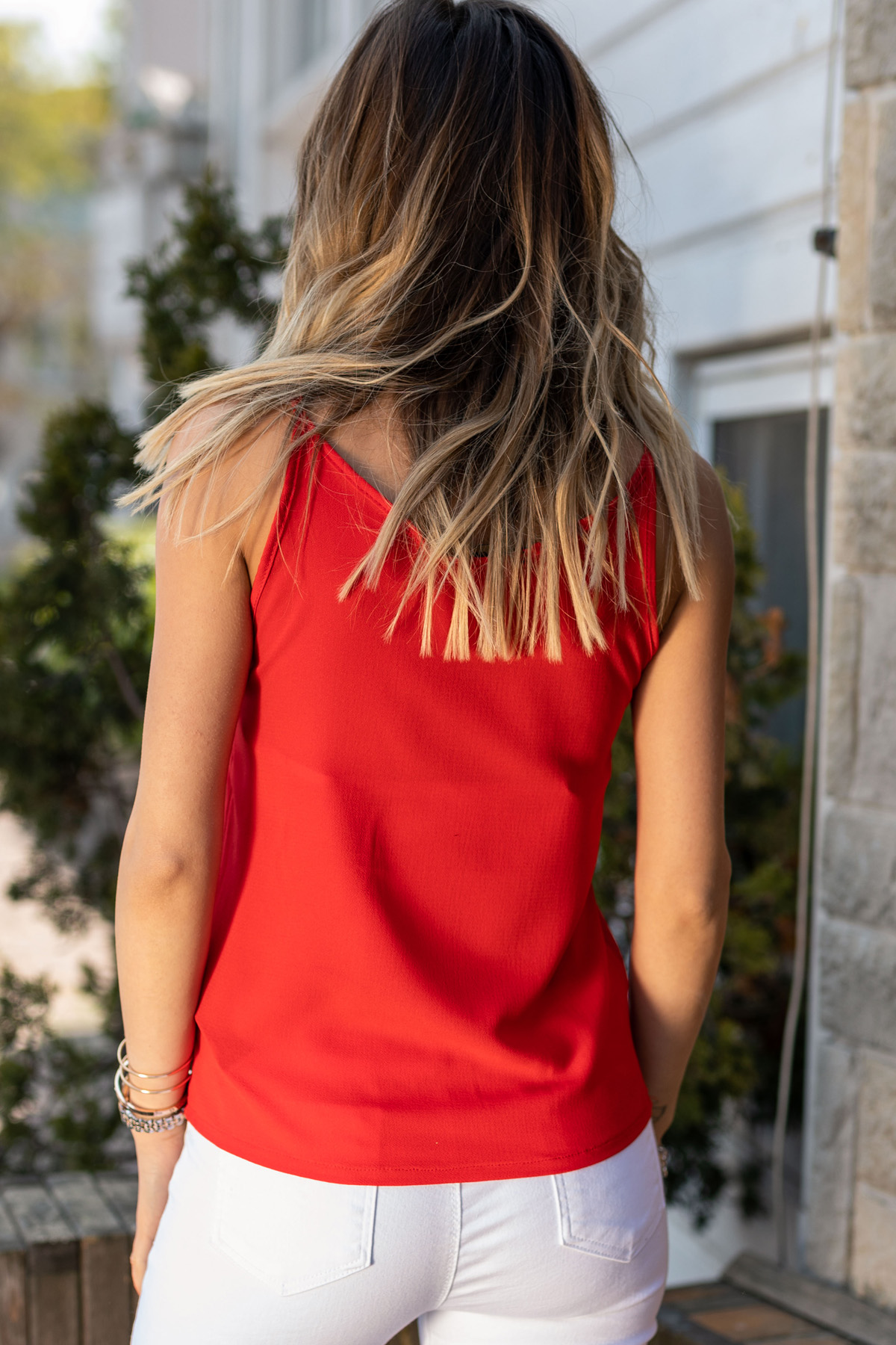 Kırmızı İp Askılı Bluz 8YXK9-30616-04 - 2