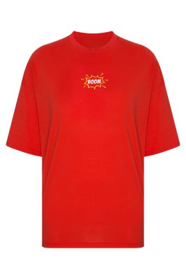 Kırmızı Arkası Baskılı Oversize Tişört 2YXE2-45951-04 - 1