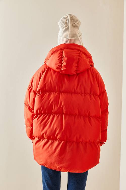 Kırmızı Dolumlu Şişme Mont 3KXK4-46529-04 - 7