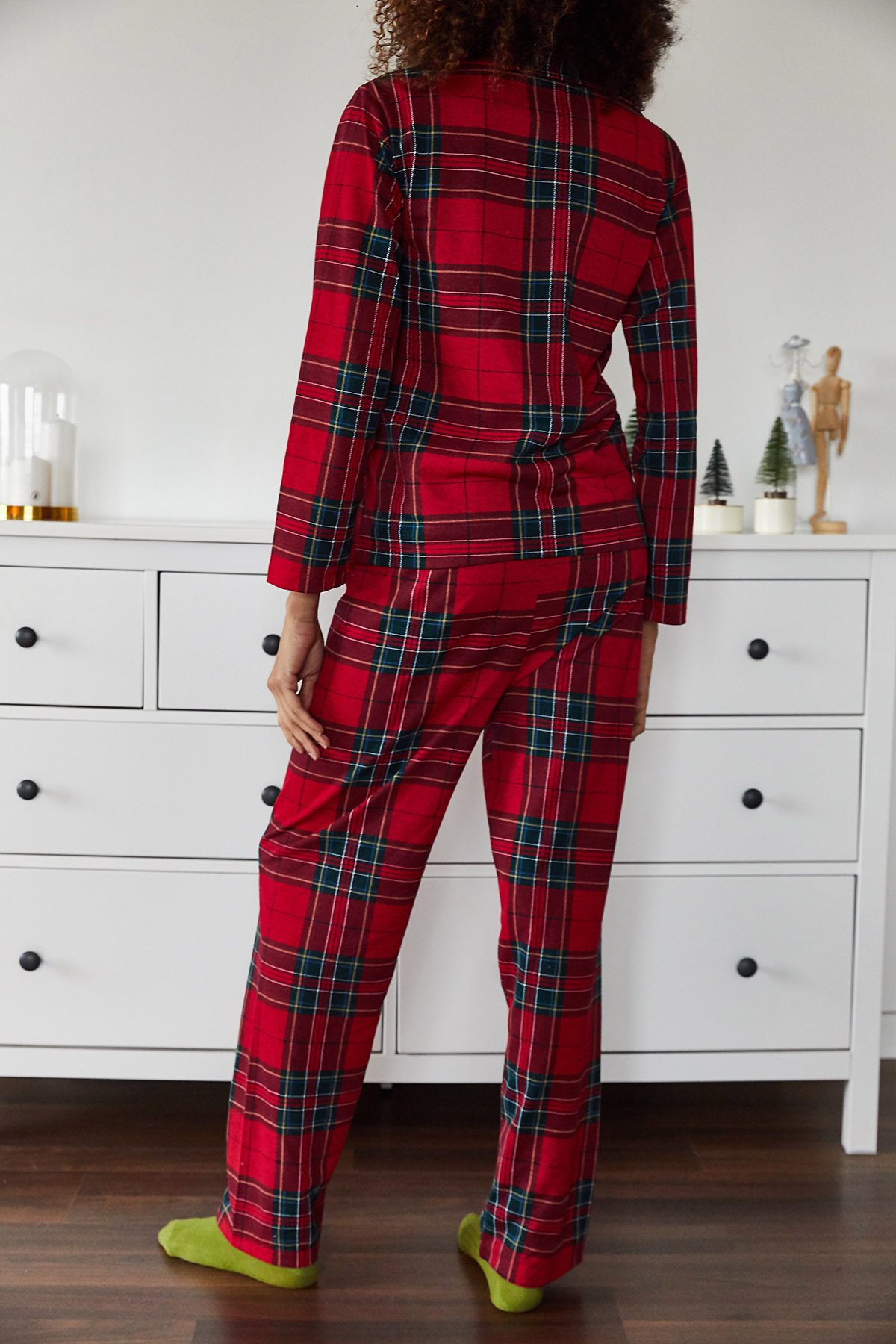 Kırmızı Kareli Örme Pijama Takımı 1KXK8-44695-04 - 6