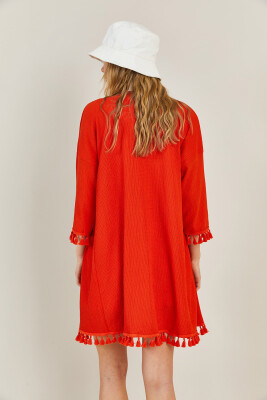 Kırmızı Püskül Detaylı Kimono 3KXK4-46844-04 - 8