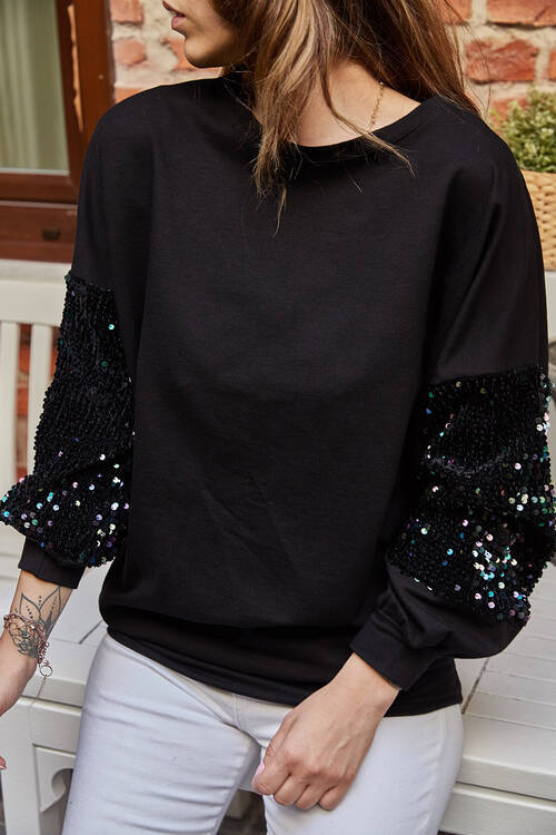 XHAN - Kolu Payetli Sweatshirt 9YXK4-41648-02