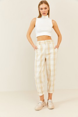 Krem Ekoseli Pantolon 2KXK5-45550-22 - 1