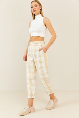 Krem Ekoseli Pantolon 2KXK5-45550-22 - 2