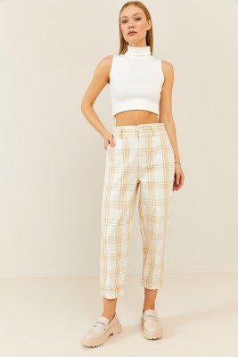 Krem Ekoseli Pantolon 2KXK5-45550-22 - 6