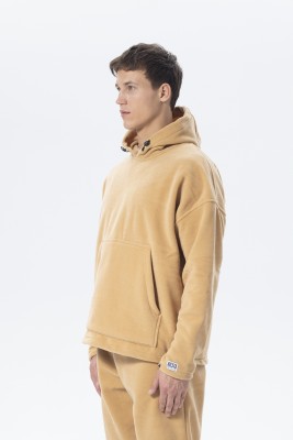 Krem Oversize Kapüşonlu Polar Sweatshirt 2KXE8-45511-22 - 2