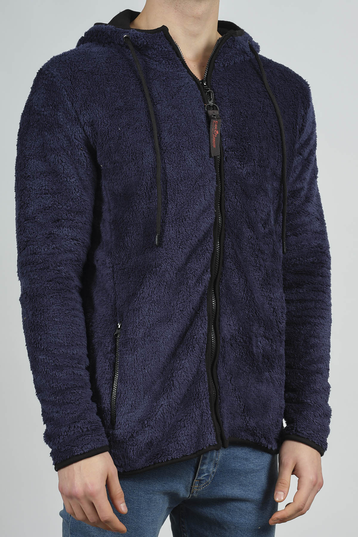 Lacivert Fermuarlı Kapüşonlu Peluş Sweat 1KXE8-44271-14 - 3