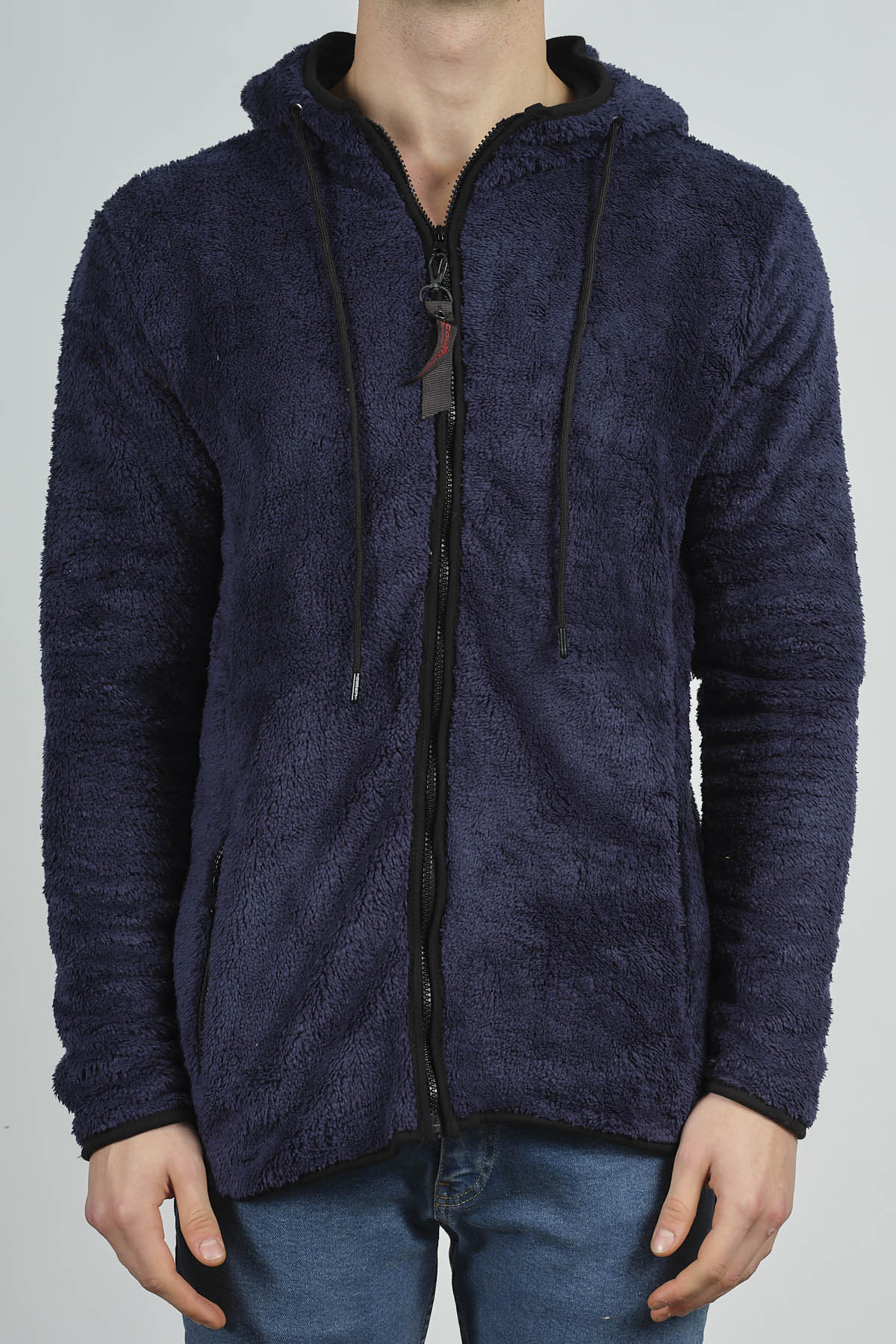 Lacivert Fermuarlı Kapüşonlu Peluş Sweat 1KXE8-44271-14 - 5