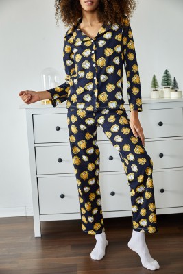 Lacivert Garfield Baskılı Örme Pijama Takımı 2KXK8-45523-72 - 3
