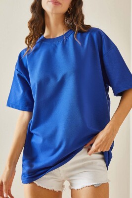 Lacivert Oversize Basic Tişört 3YXK1-47087-14 