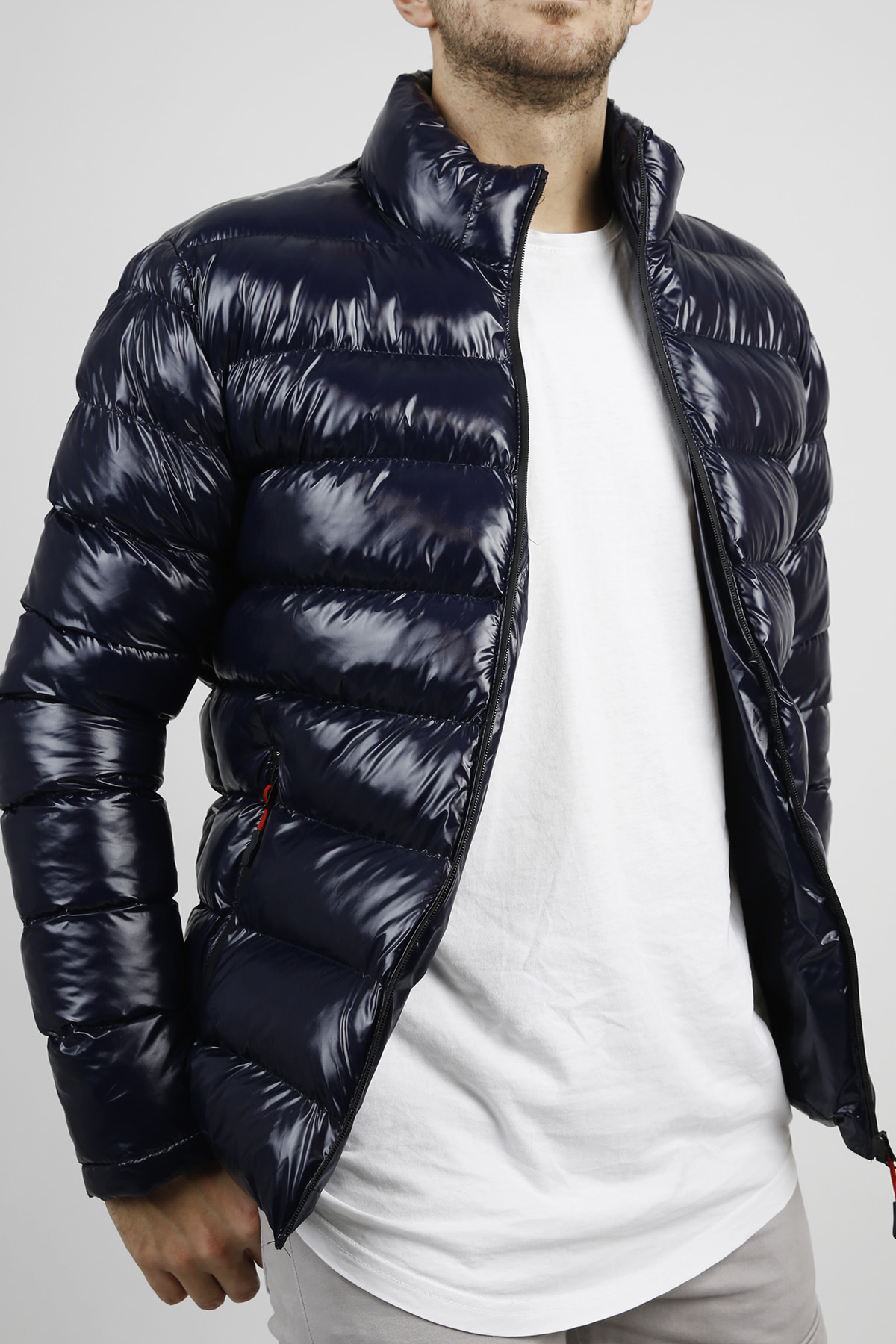 Lacivert Parlak Şişme Mont 1KXE4-44346-14 - 1