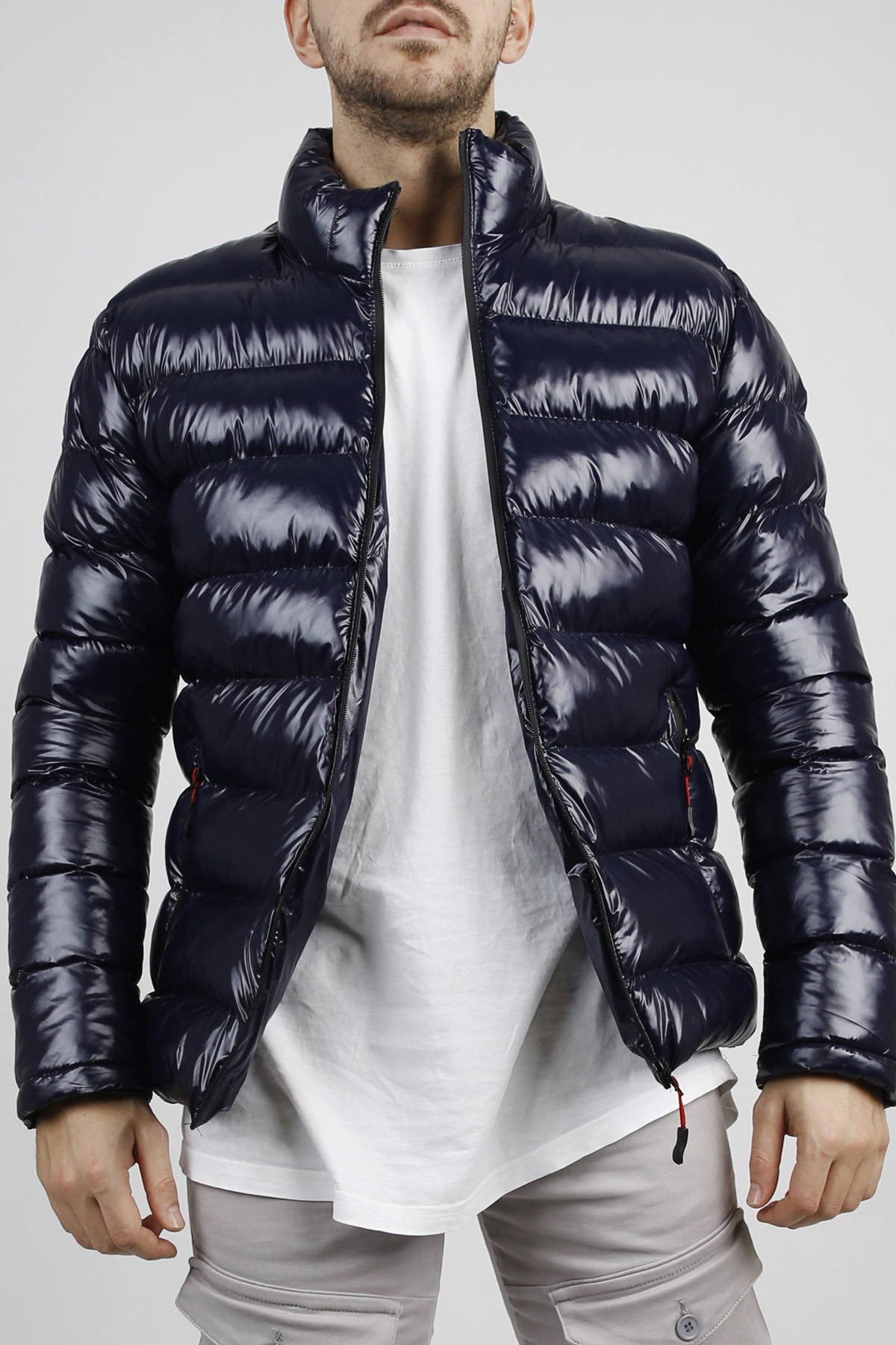 Lacivert Parlak Şişme Mont 1KXE4-44346-14 - 2