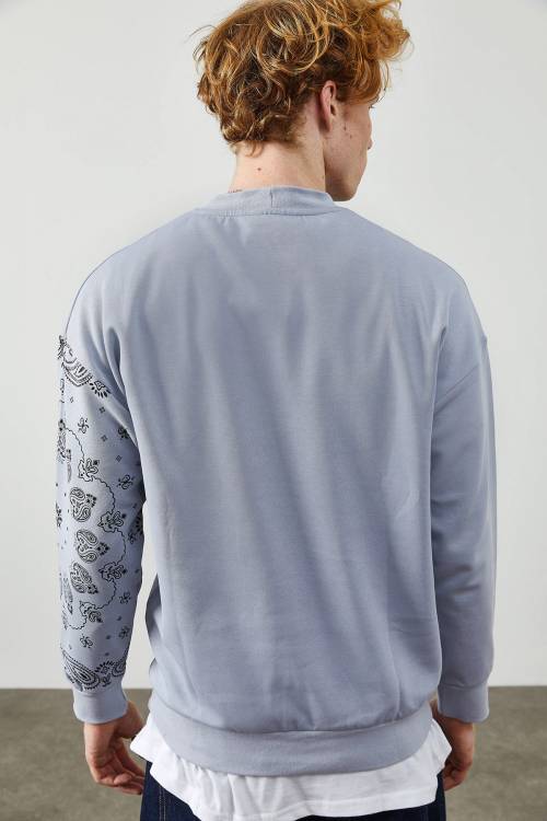 Lila Etnik Desenli Sweatshirt 2KXE8-45350-26 - 6