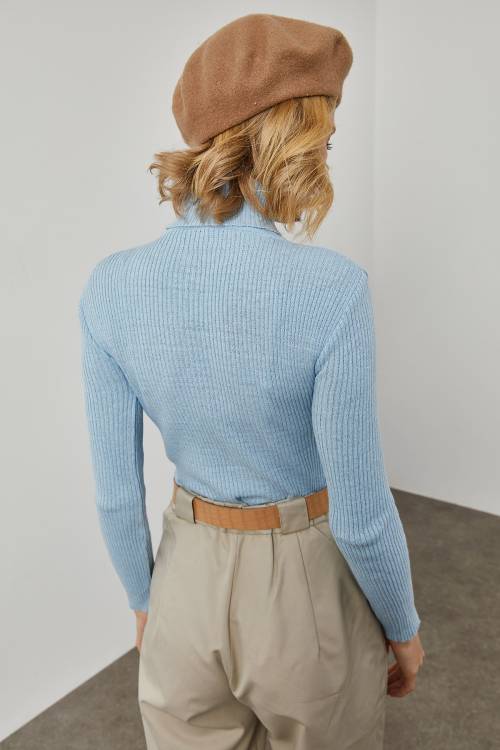 Mavi Balıkçı Yaka Triko Body 1KXK3-45569-12 - 6