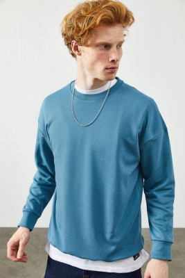 Mavi Düz Sweatshirt 2KXE8-45349-12 