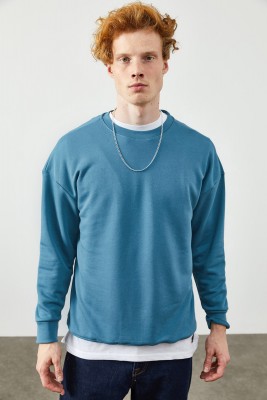 Mavi Düz Sweatshirt 2KXE8-45349-12 - 3