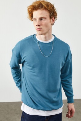 Mavi Düz Sweatshirt 2KXE8-45349-12 - 4
