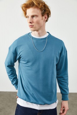 Mavi Düz Sweatshirt 2KXE8-45349-12 - 5
