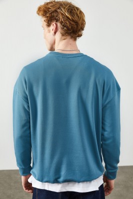 Mavi Düz Sweatshirt 2KXE8-45349-12 - 6