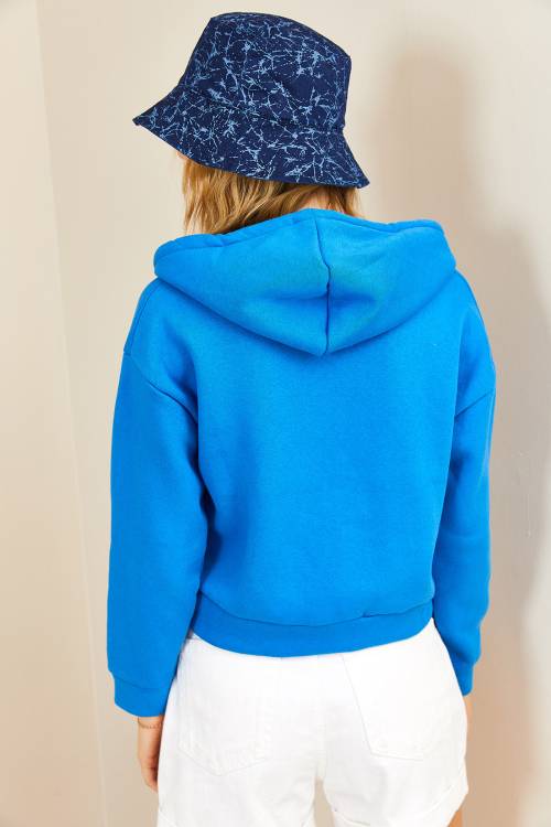 Mavi Fermuarlı & Kapüşonlü Sweatshirt Hırka 3KXK8-46547-12 - 6