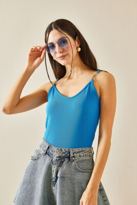Mavi Zincirli Askılı Bluz 5YXK2-48380-12 - 5
