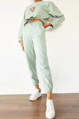 Mint Beli Lastikli Baskılı Eşofman Takımı 2KXK8-45849-58 - 3