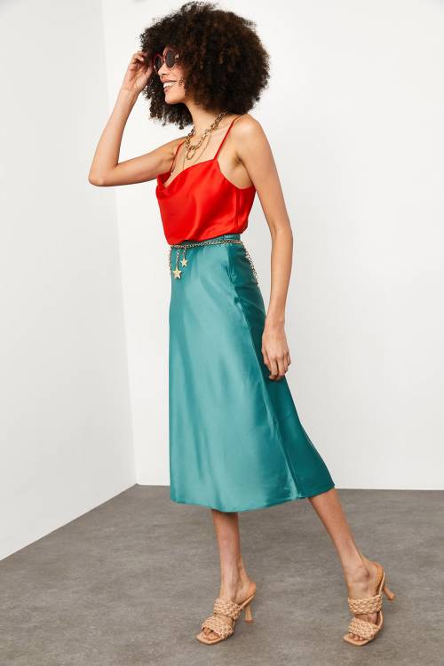 Mint Midi Saten Etek 1YXK7-44872-58 - 3
