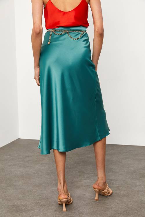 Mint Midi Saten Etek 1YXK7-44872-58 - 7