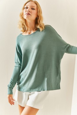 Mint Yarasa Kol Bisiklet Yaka Bluz 3YXK2-47538-58 - 2