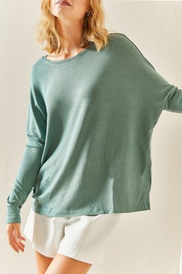 XHAN - Mint Yarasa Kol Bisiklet Yaka Bluz 3YXK2-47538-58