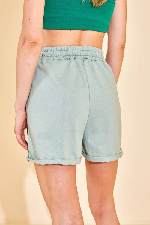 Mint Yeşili Beli Lastikli Şort 2YXK5-46365-58 - 7