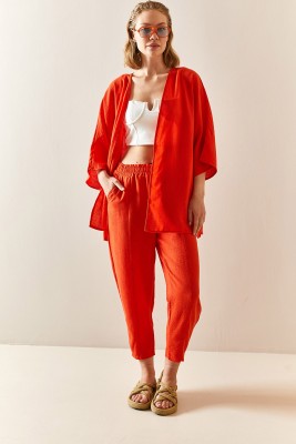 Nar Çiçeği Salaş Kimono Takım 3YXK8-47342-40 