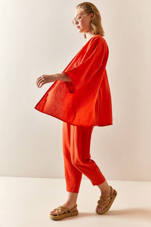 Nar Çiçeği Salaş Kimono Takım 3YXK8-47342-40 - 3