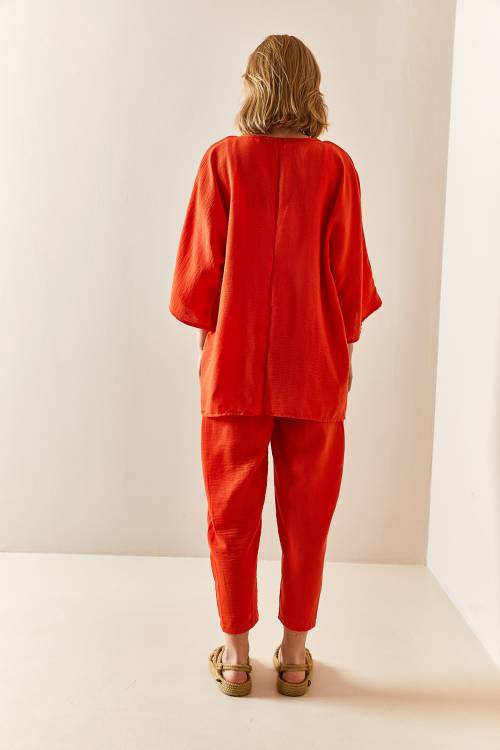 Nar Çiçeği Salaş Kimono Takım 3YXK8-47342-40 - 5