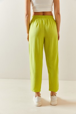 Neon Yeşili Keten Kalem Pantolon 3YXK5-47365-89 - 6